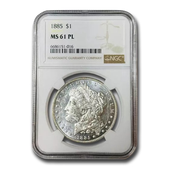 1885 Morgan Dollar PL MS-61 NGC