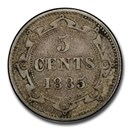 1885 Newfoundland Silver 5 Cents VF-30 PCGS