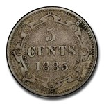 1885 Newfoundland Silver 5 Cents VF-30 PCGS