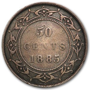 1885 Newfoundland Silver 50 Cents Victoria VF 1885 Newfoundland Silver 50 Cents Victoria VF