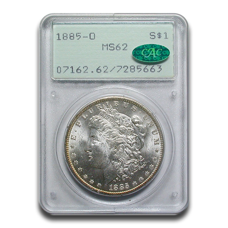 1885-O Morgan Dollar MS-62 PCGS CAC (Rattler)