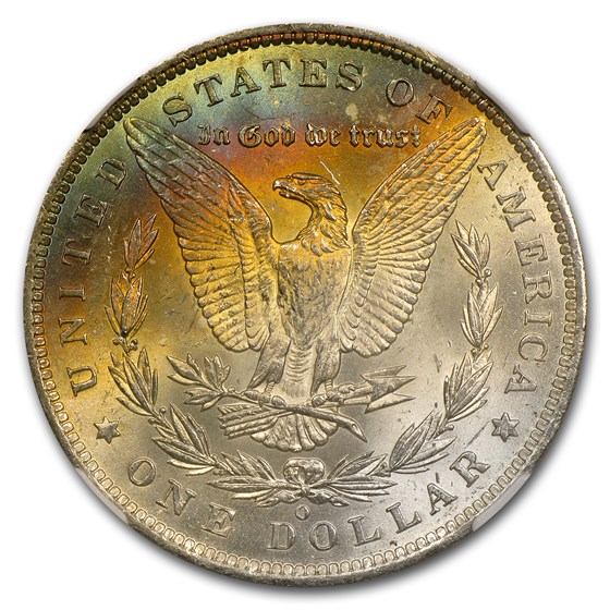 1885-O Morgan Dollar MS-62* Star NGC (Blue & Gold Rev) 1885-O Morgan Dollar MS-62* Star NGC (Blue & Gold Rev)