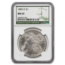 1885-O Morgan Dollar MS-63 NGC (Green Label)