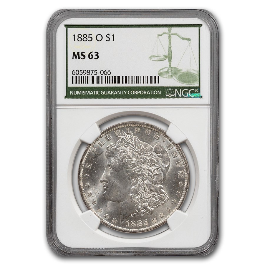 1885-O Morgan Dollar MS-63 NGC (Green Label)