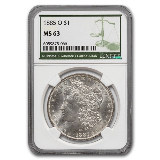 1885-O Morgan Dollar MS-63 NGC (Green Label) 1885-O Morgan Dollar MS-63 NGC (Green Label)