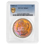 1885-O Morgan Dollar MS-63 PCGS (Beautiful Toning)