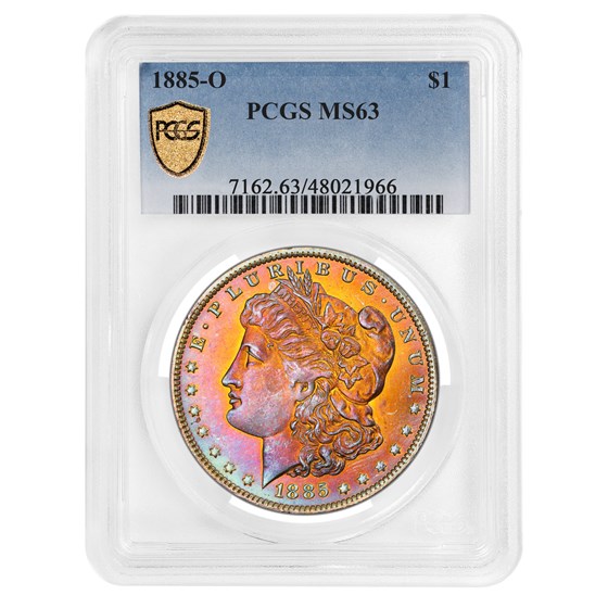 1885-O Morgan Dollar MS-63 PCGS (Beautiful Toning) 1885-O Morgan Dollar MS-63 PCGS (Beautiful Toning)