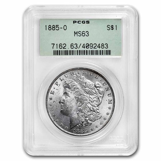 1885-O Morgan Dollar MS-63 PCGS (Old Green Label) 1885-O Morgan Dollar MS-63 PCGS (Old Green Label)