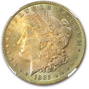 1885-O Morgan Dollar MS-63 PCGS (Soft Rainbow Obv) 1885-O Morgan Dollar MS-63 PCGS (Soft Rainbow Obv)