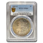 1885-O Morgan Dollar MS-64 PCGS (Beautiful Obv Toning)