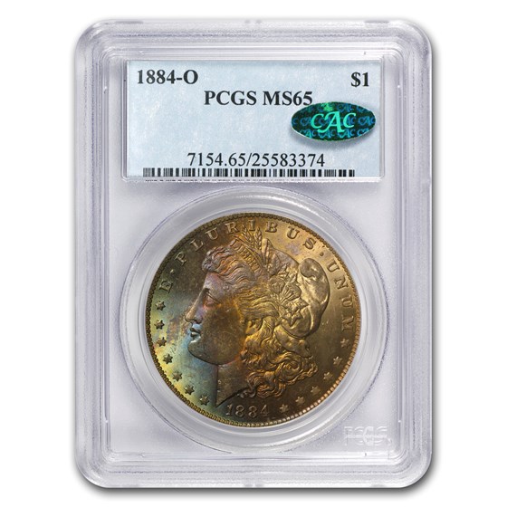 1885-O Morgan Dollar MS-65 PCGS (Beautiful Toning, CAC) 1885-O Morgan Dollar MS-65 PCGS (Beautiful Toning, CAC)