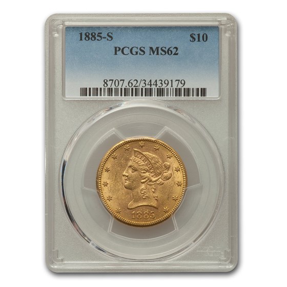 1885-S $10 Liberty Gold Eagle MS-62 PCGS 1885-S $10 Liberty Gold Eagle MS-62 PCGS