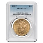 1885-S $20 Liberty Gold Double Eagle AU-58 PCGS