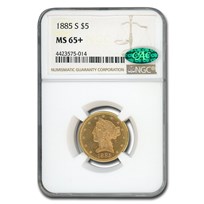 1885-S $5 Liberty Gold Half Eagle MS-65+ NGC CAC