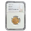 1885-S $5 Liberty Gold Half Eagle MS-65+ NGC