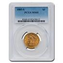 1885-S $5 Liberty Gold Half Eagle MS-65 PCGS