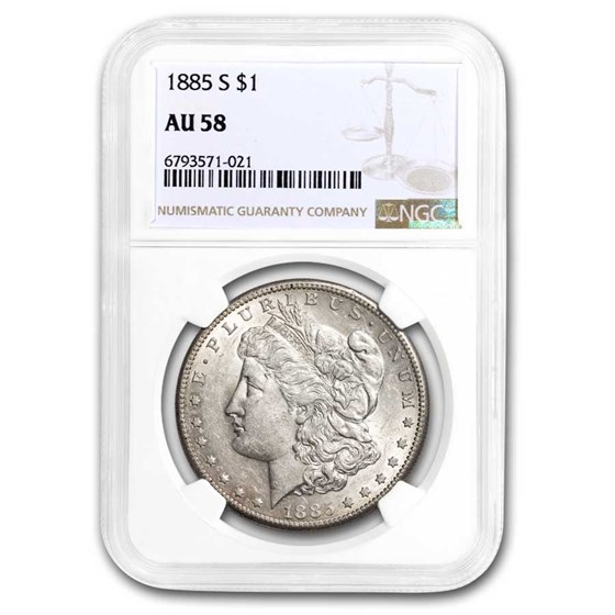 1885-S Morgan Dollar AU-58 NGC 1885-S Morgan Dollar AU-58 NGC