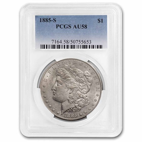 1885-S Morgan Dollar AU-58 PCGS 1885-S Morgan Dollar AU-58 PCGS