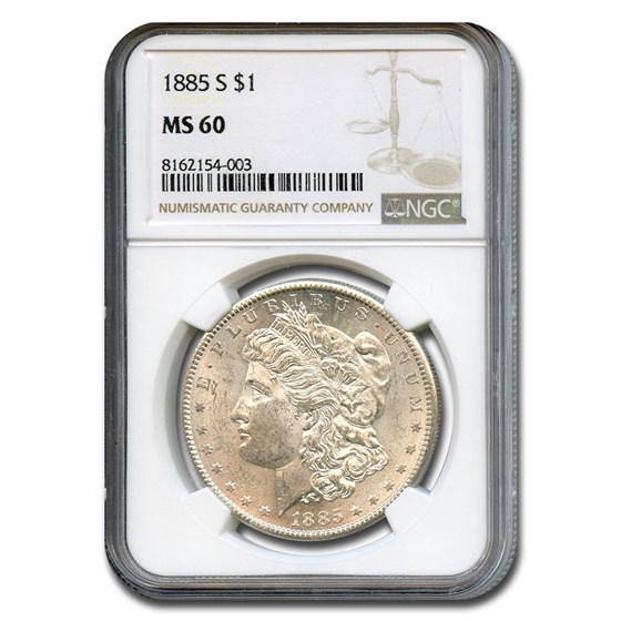 1885-S Morgan Dollar MS-60 NGC 1885-S Morgan Dollar MS-60 NGC