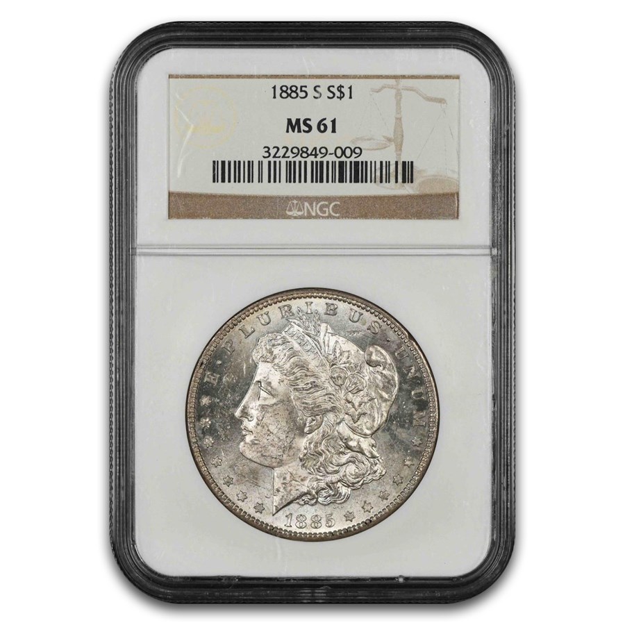 1885-S Morgan Dollar MS-61 NGC