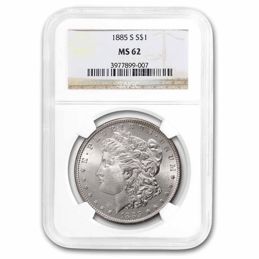 1885-S Morgan Dollar MS-62 NGC