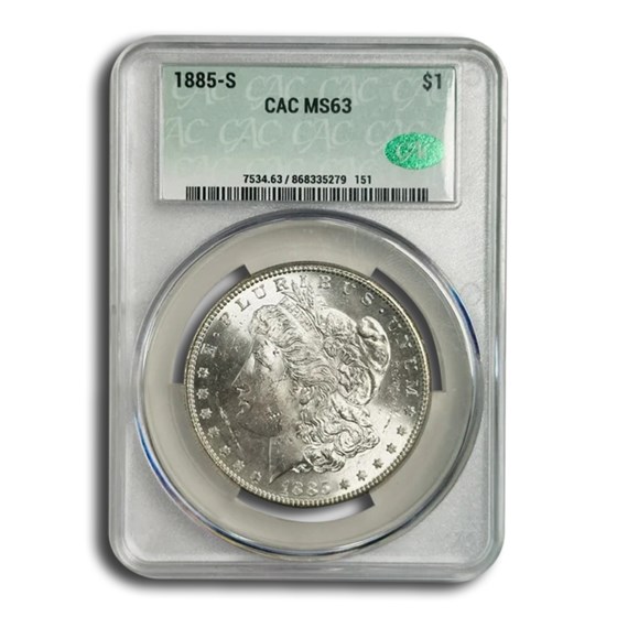1885-S Morgan Dollar MS-63 CACG