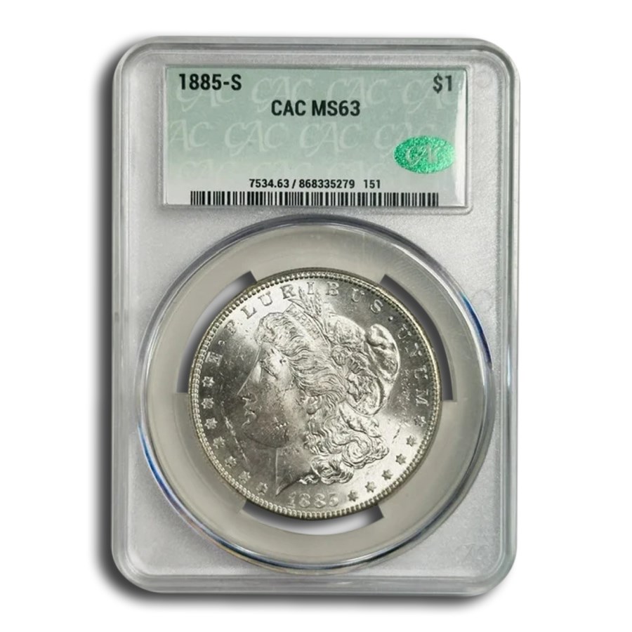 1885-S Morgan Dollar MS-63 CACG