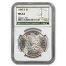 1885-S Morgan Dollar MS-63 NGC (Green Label)