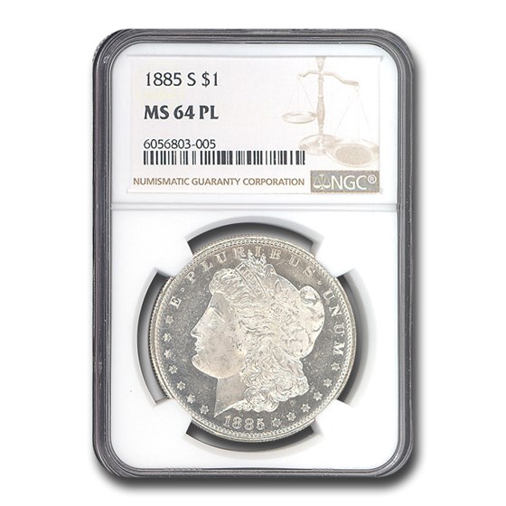 1885-S Morgan Dollar MS-64 PL NGC 1885-S Morgan Dollar MS-64 PL NGC