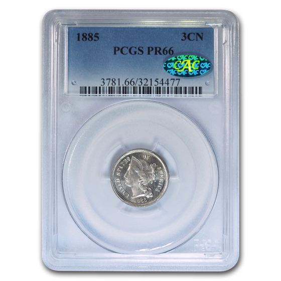 1885 Three Cent Nickel PR-66 PCGS CAC 1885 Three Cent Nickel PR-66 PCGS CAC