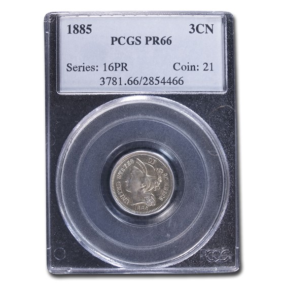 1885 Three Cent Nickel PR-66 PCGS 1885 Three Cent Nickel PR-66 PCGS