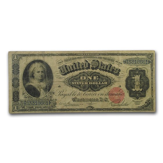 1886 $1.00 Silver Certificate Martha Washington Fine (Fr#215) 1886 $1.00 Silver Certificate Martha Washington Fine (Fr#215)