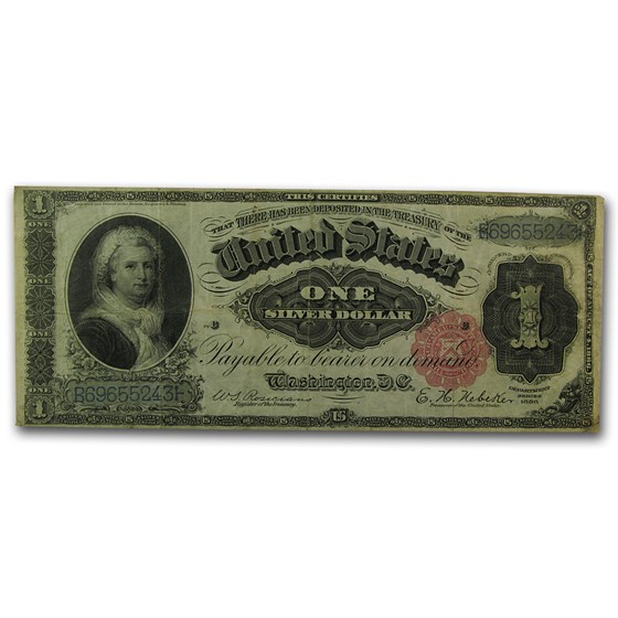 1886 $1.00 Silver Certificate Martha Washington VF 1886 $1.00 Silver Certificate Martha Washington VF