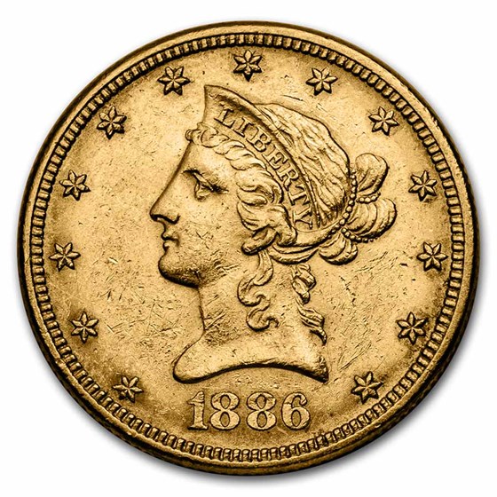 1886 $10 Liberty Gold Eagle AU 1886 $10 Liberty Gold Eagle AU
