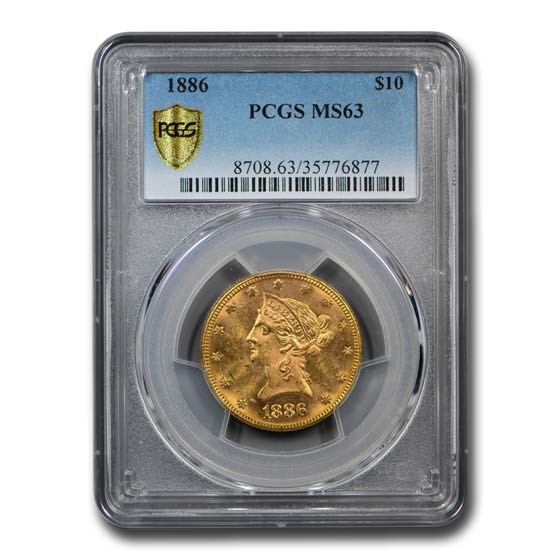 1886 $10 Liberty Gold Eagle MS-63 PCGS 1886 $10 Liberty Gold Eagle MS-63 PCGS