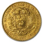 1886-1889 Venezuela Gold 100 Bolivares Avg Circ (Random)