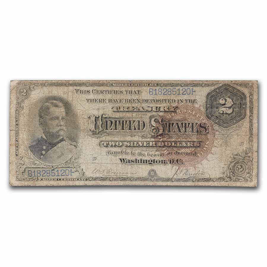 1886 $2.00 Silver Certificate Winfield Hancock - Fine (Fr#243)