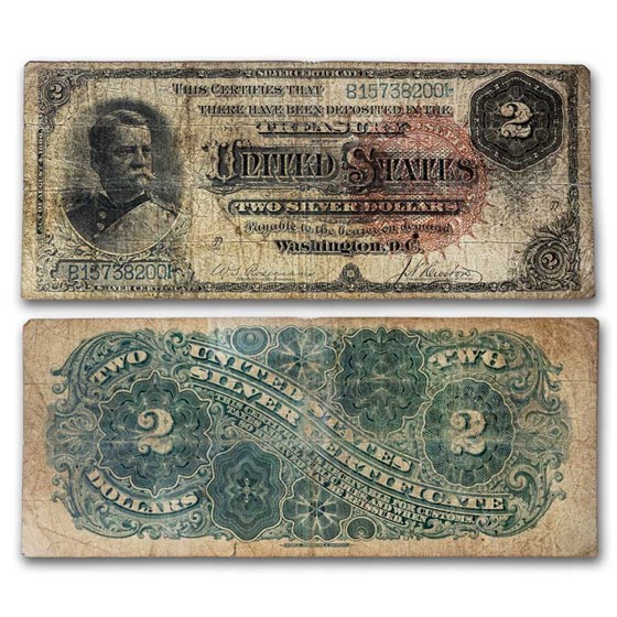 1886 $2.00 Silver Certificate Winfield Hancock VG (Fr#243) 1886 $2.00 Silver Certificate Winfield Hancock VG (Fr#243)