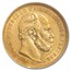 1886 A Prussia Gold 20 Marks Wilhelm I AU-53 ANACS