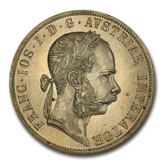 1886 Austria Silver 2 Florin Franz Joseph I MS-64 PCGS 1886 Austria Silver 2 Florin Franz Joseph I MS-64 PCGS