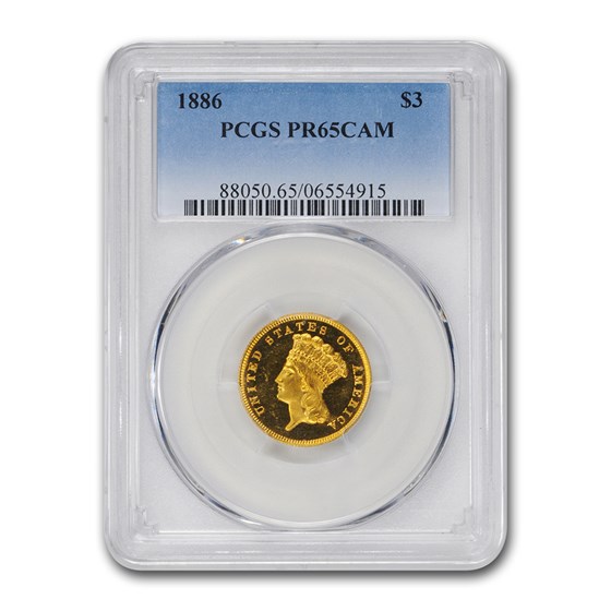 1886 Gold $3 Princess PR-65 Cameo PCGS 1886 Gold $3 Princess PR-65 Cameo PCGS