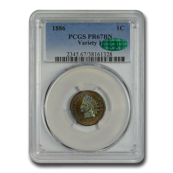 1886 Indian Head Cent Type-I PR-67 PCGS CAC (Brown) 1886 Indian Head Cent Type-I PR-67 PCGS CAC (Brown)