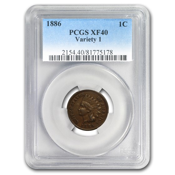 1886 Indian Head Cent Type-I XF-40 PCGS