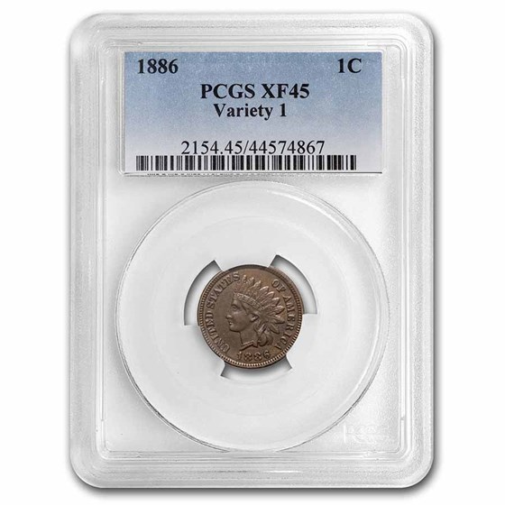 1886 Indian Head Cent Type-I XF-45 PCGS 1886 Indian Head Cent Type-I XF-45 PCGS
