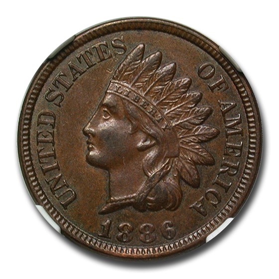 1886 Indian Head Cent Type-II AU-53 NGC CAC (Brown) 1886 Indian Head Cent Type-II AU-53 NGC CAC (Brown)