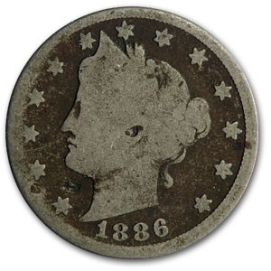 1886 Liberty Head V Nickel AG