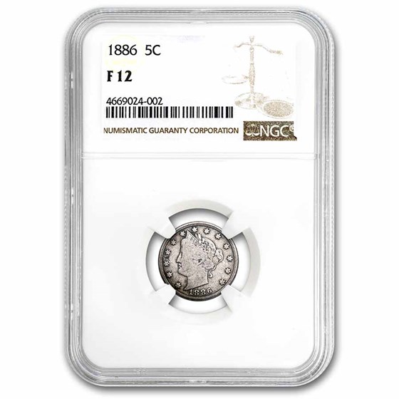 1886 Liberty Head V Nickel Fine-12 NGC 1886 Liberty Head V Nickel Fine-12 NGC