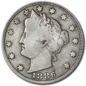 1886 Liberty Head V Nickel Fine 1886 Liberty Head V Nickel Fine
