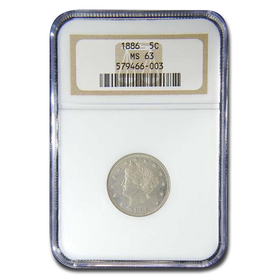 1886 Liberty Head V Nickel MS-63 NGC 1886 Liberty Head V Nickel MS-63 NGC