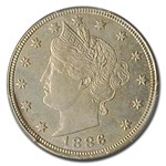 1886 Liberty Head V Nickel MS-63 PCGS
